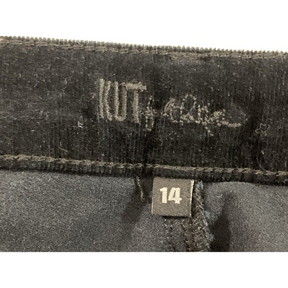 Kut From The Kloth Pants Women’s 14 Black Corduroy Straight Leg Casual Comfort - Picture 8 of 13